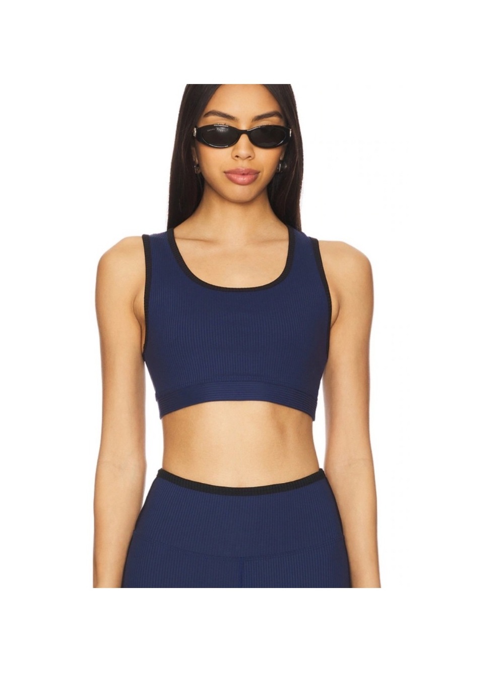 Year of Ours Black Ribbed Scoop Sports Bralette